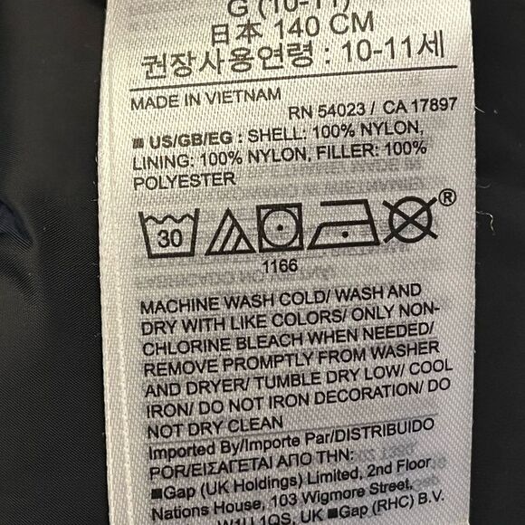 Gap Kids’ Black Lightweight Puffer Jacket Size L - Picture 5 of 5